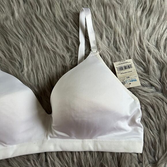 Wirefree Maternity Nursing Bra Women Size M1 Medium White Wireless Lightly Lined - Picture 2 of 7